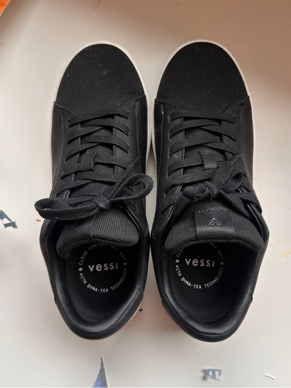 Vessi Soho Womens Sneakers Size 7-7.5 Black Vegan Leather Waterproof